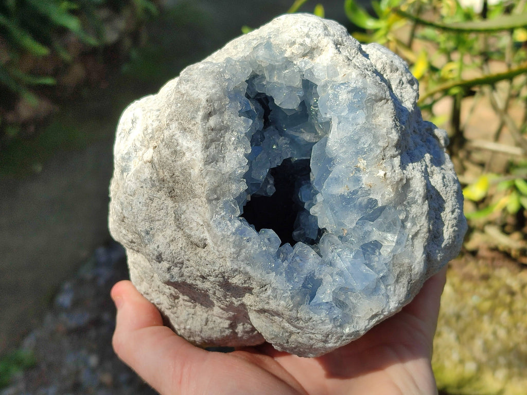 Natural Blue Celestite Geode Specimen x 1 From Sakoany, Madagascar - Toprock Gemstones and Minerals 
