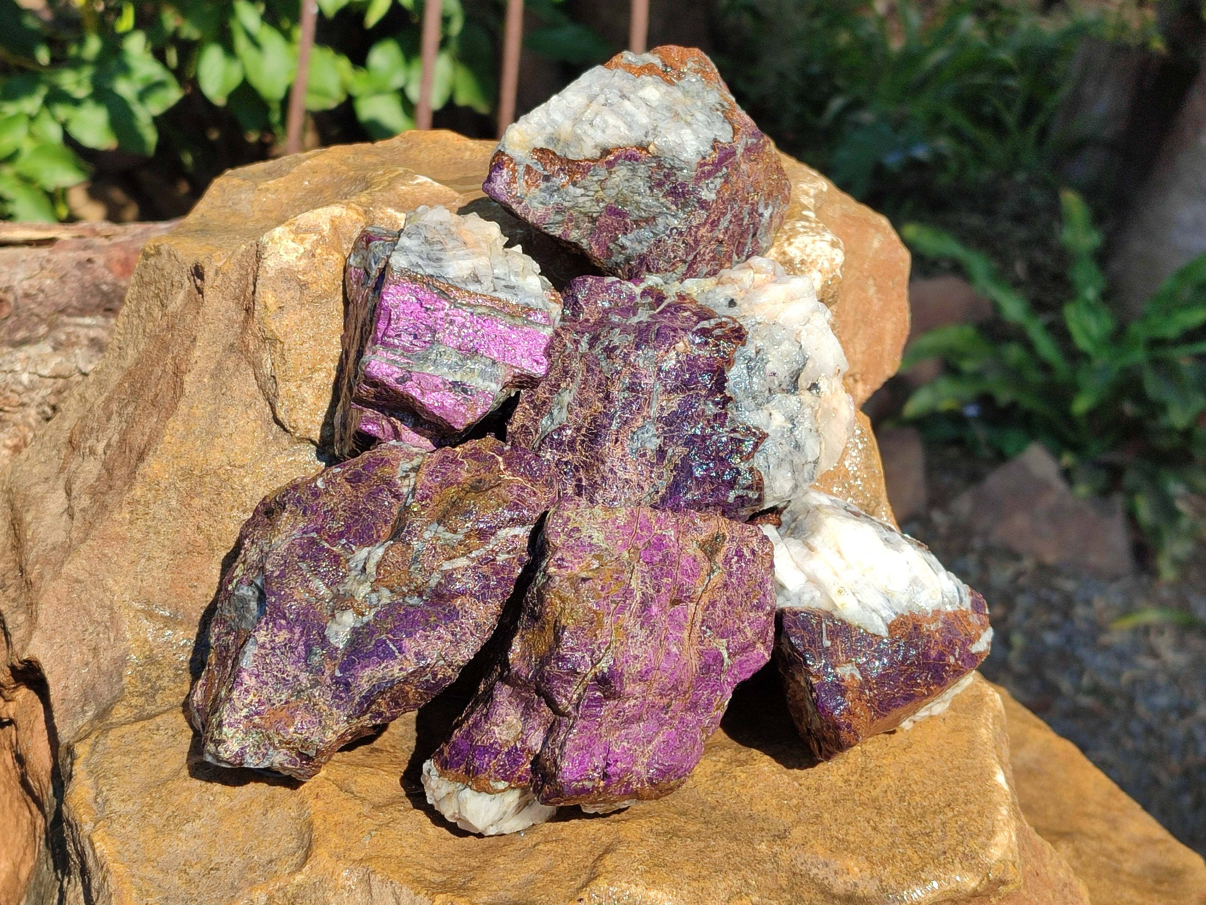 Natural Metallic Purpurite Cobbed Specimens x 6 From Erongo, Namibia - Toprock Gemstones and Minerals 