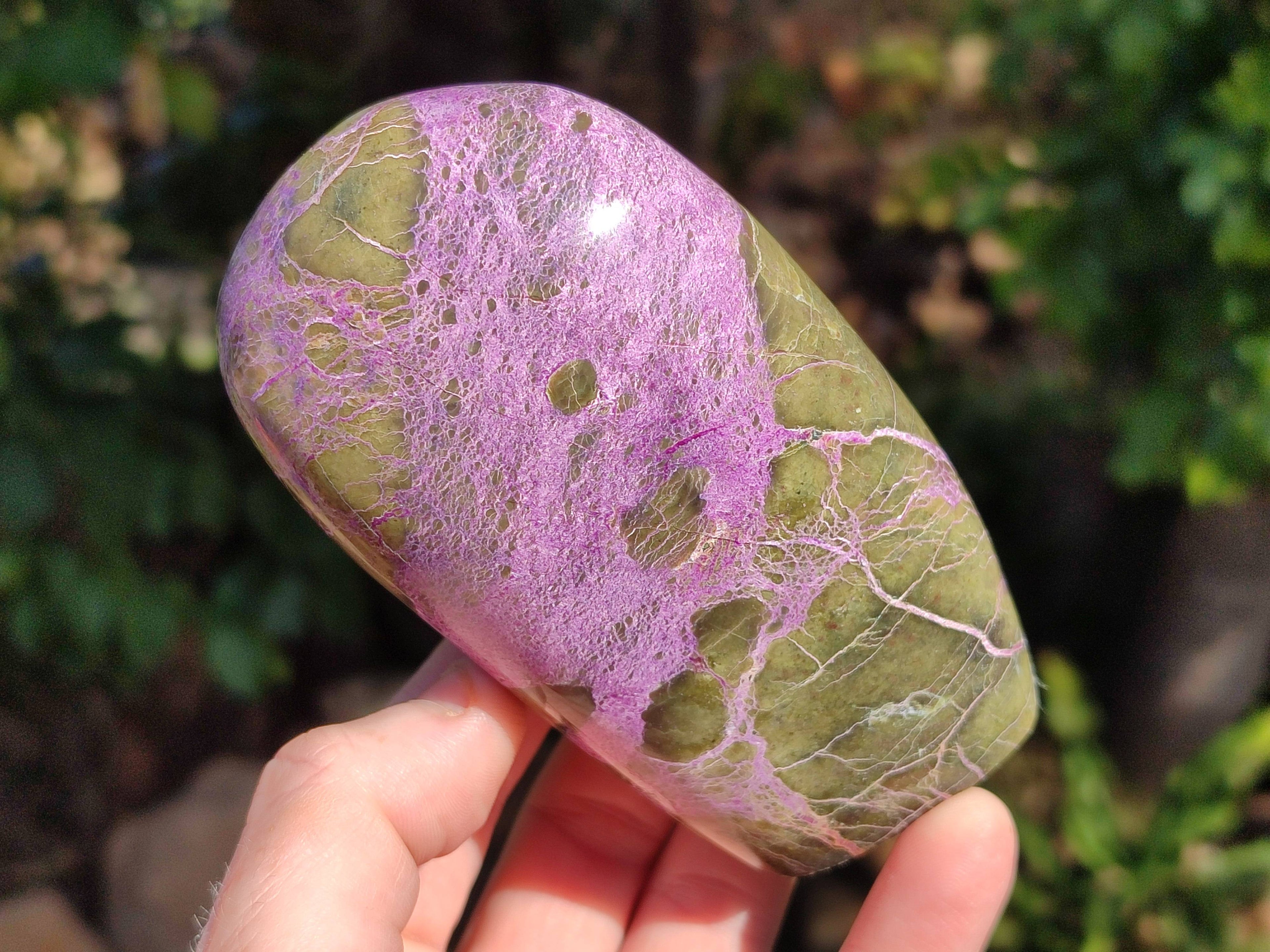 Polished Stichtite Standing Free Forms x 3 From Barberton, South Africa - Toprock Gemstones and Minerals 