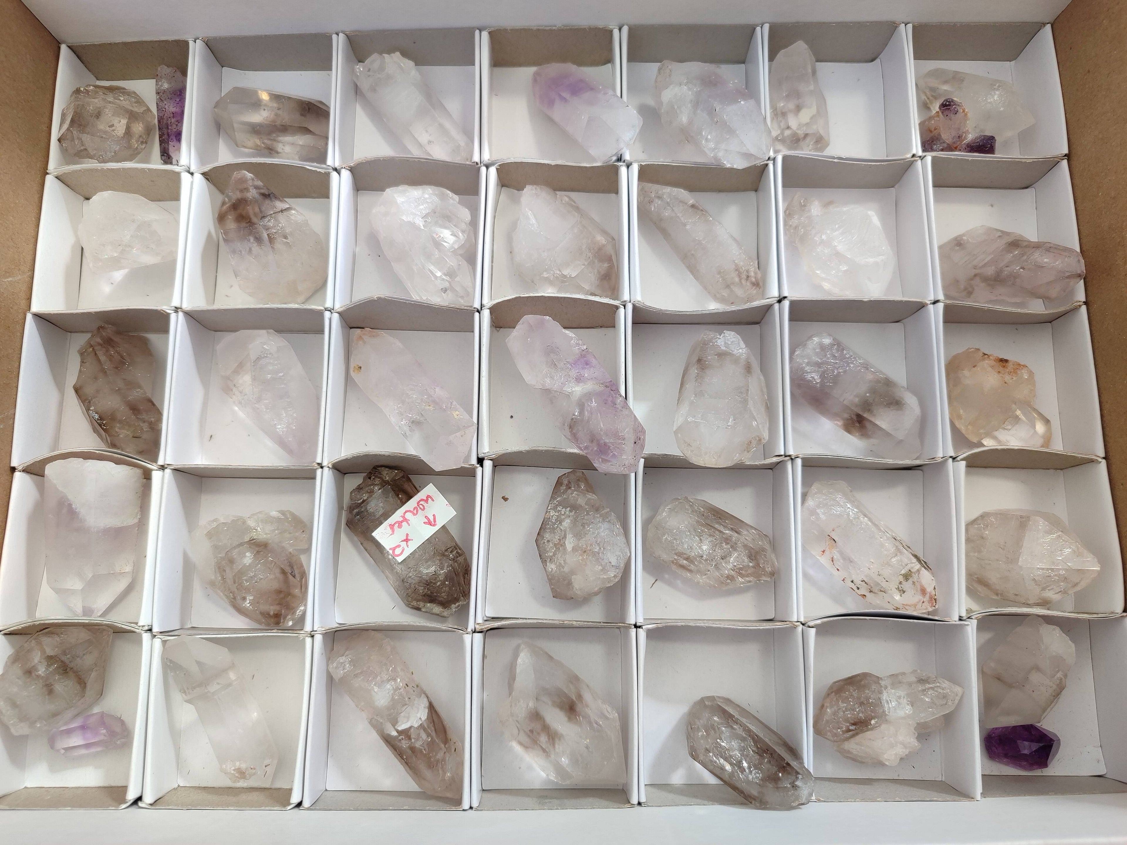 Natural Smokey Amethyst Quartz Crystals x 39 From Brandberg, Namibia - Toprock Gemstones and Minerals 