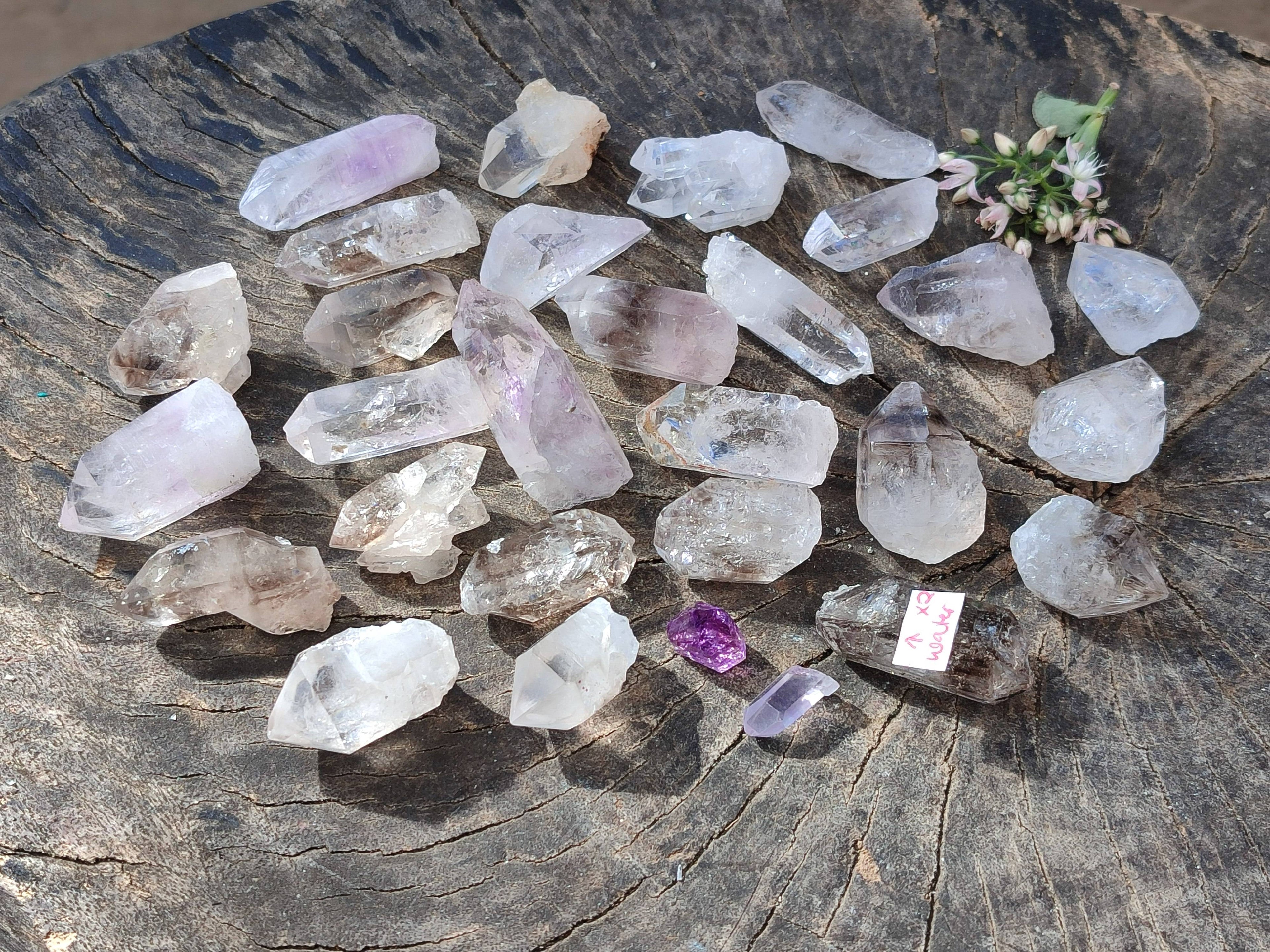 Natural Smokey Amethyst Quartz Crystals x 39 From Brandberg, Namibia - Toprock Gemstones and Minerals 