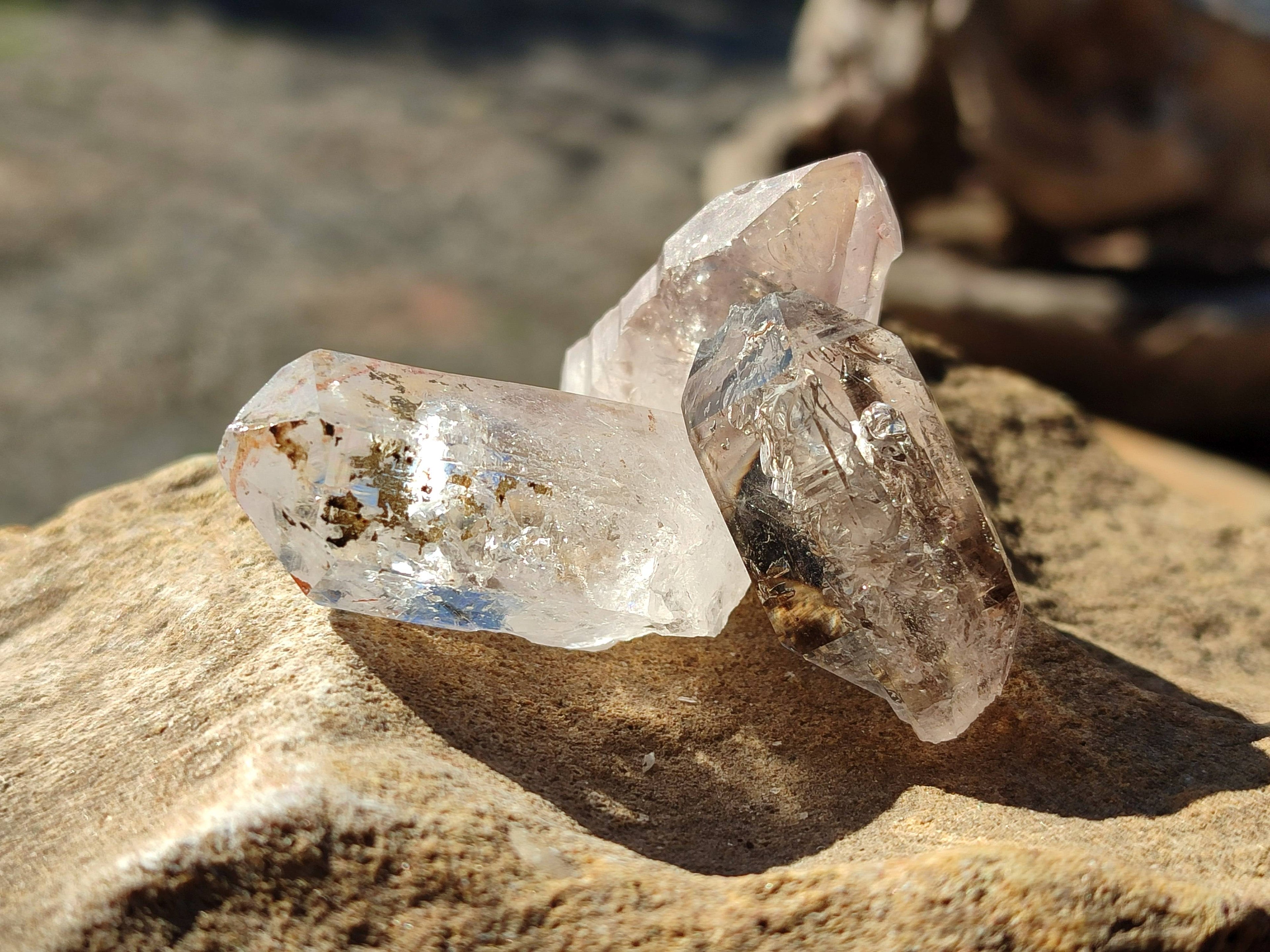 Natural Smokey Amethyst Quartz Crystals x 39 From Brandberg, Namibia - Toprock Gemstones and Minerals 