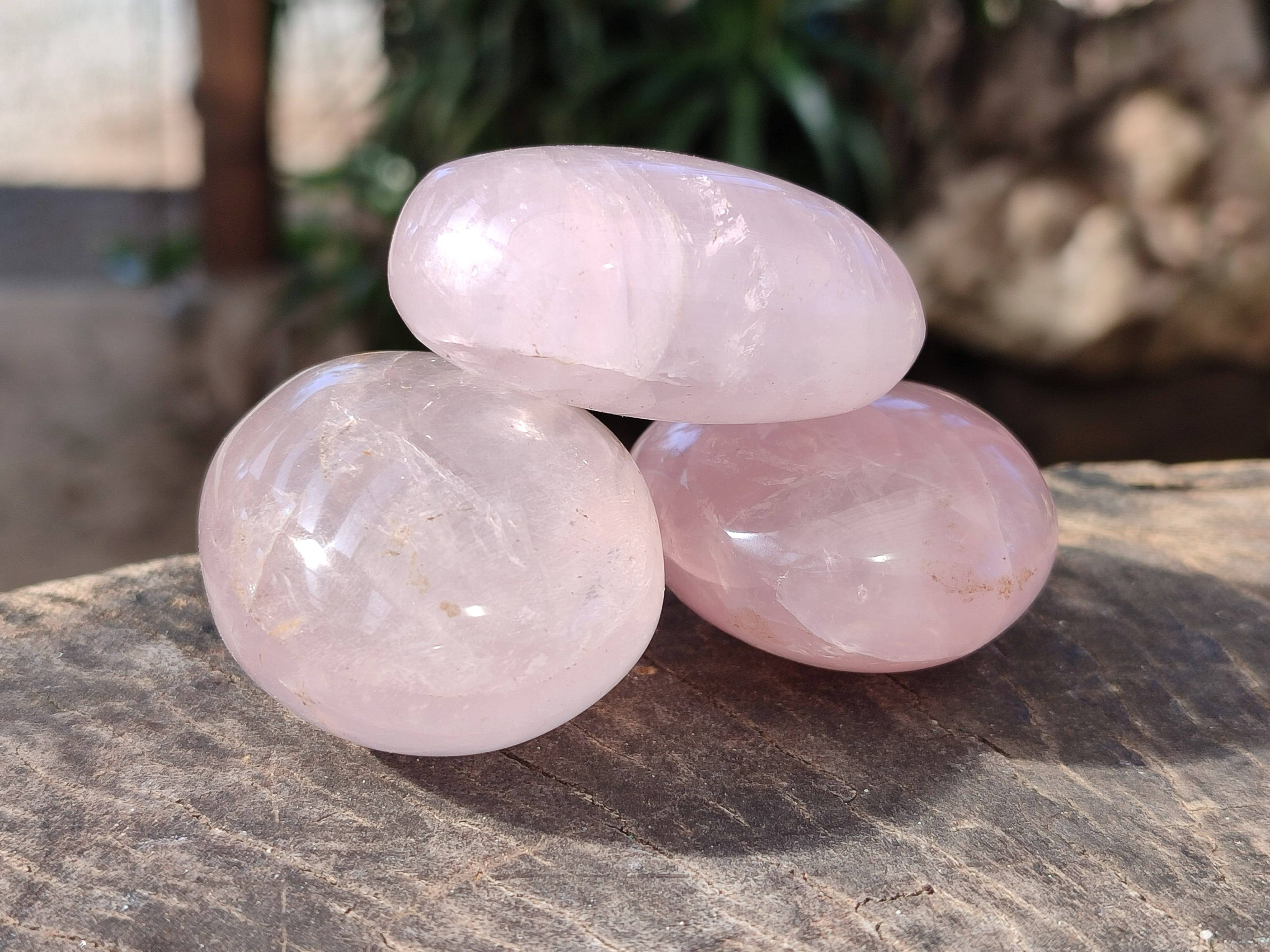 Polished Rose Quartz Palm Stones x 20 Madagascar - Toprock Gemstones and Minerals 