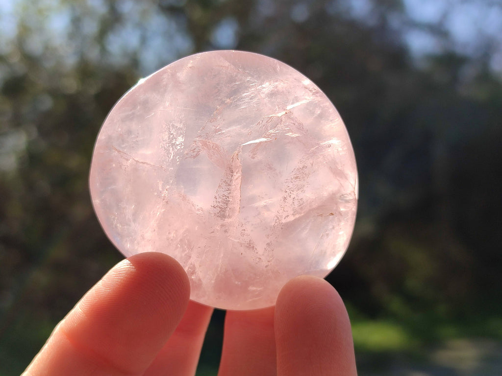 Polished Rose Quartz Palm Stones x 20 Madagascar - Toprock Gemstones and Minerals 