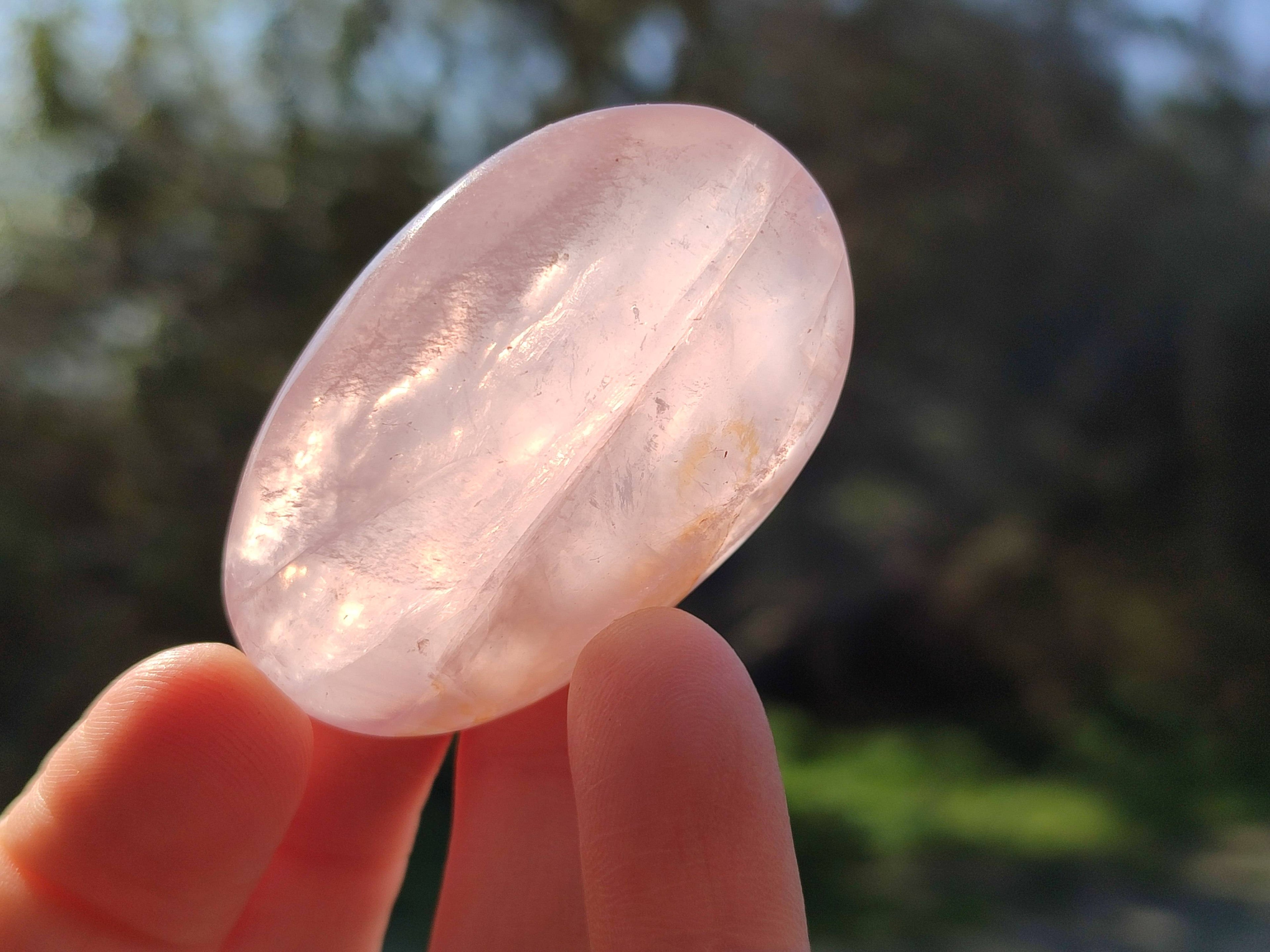 Polished Rose Quartz Palm Stones x 20 Madagascar - Toprock Gemstones and Minerals 