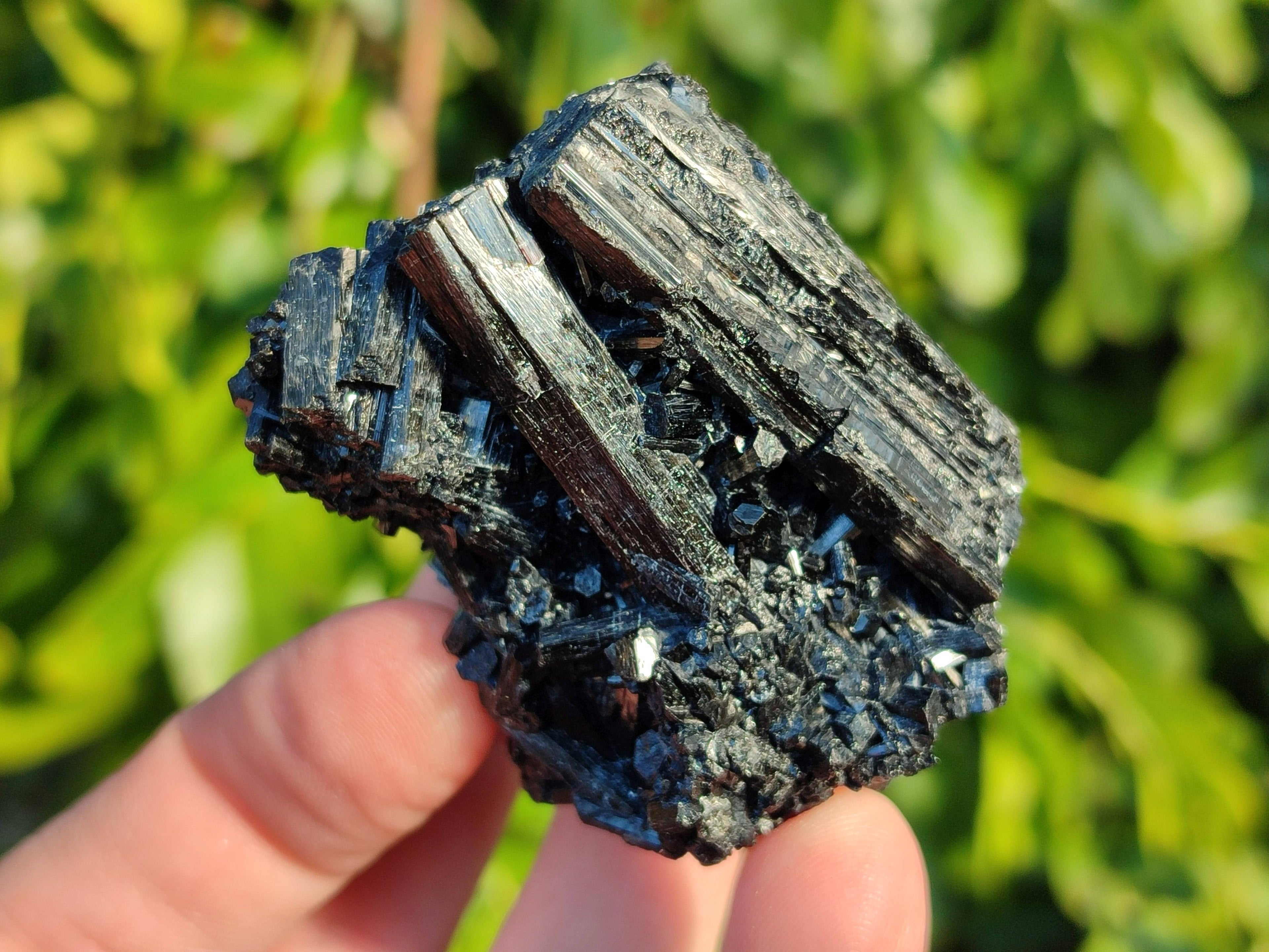 Natural Schorl Black Tourmaline Specimens x 12 From Erongo, Namibia - Toprock Gemstones and Minerals 