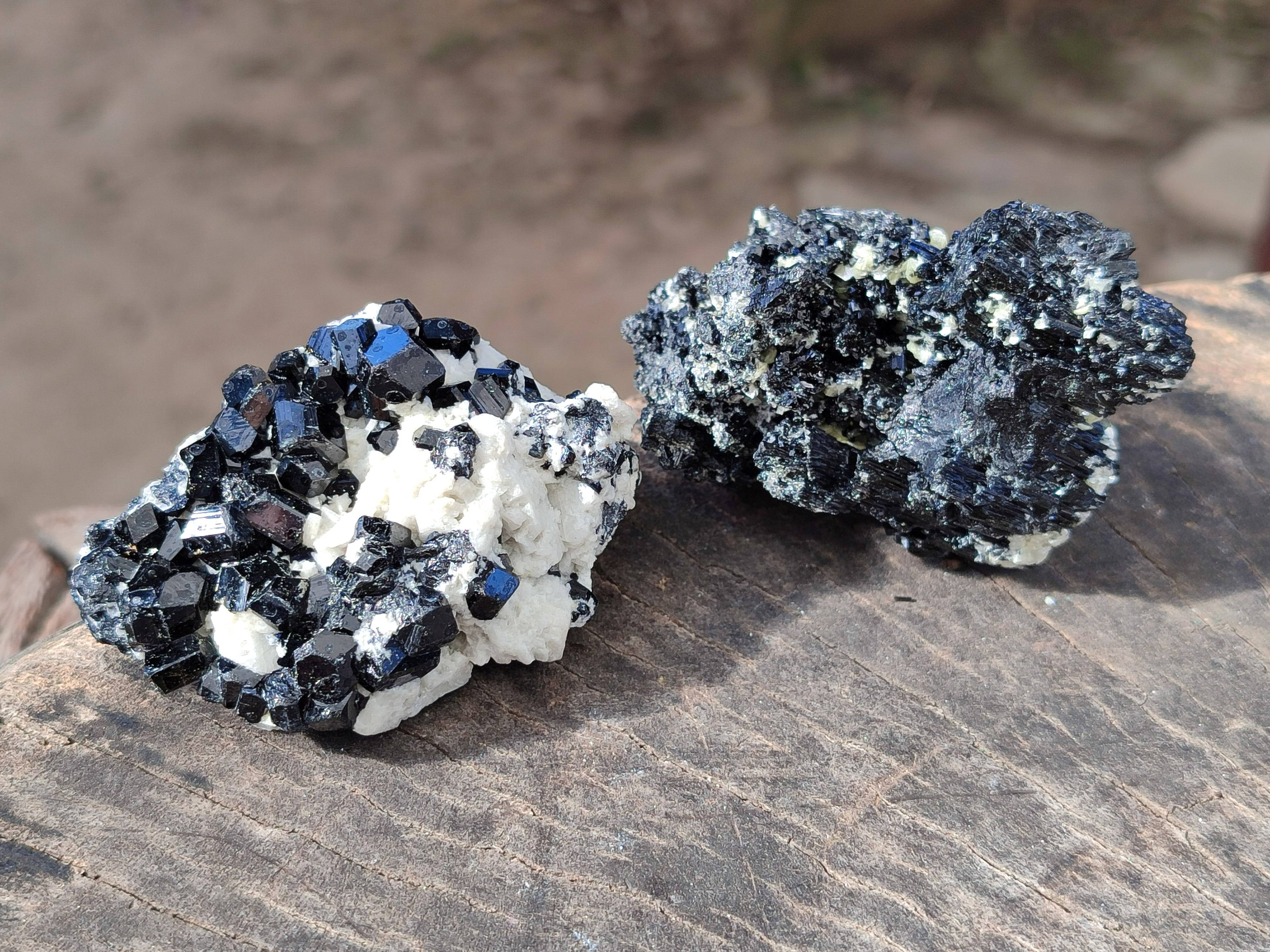 Natural Schorl Black Tourmaline Specimens x 12 From Erongo, Namibia - Toprock Gemstones and Minerals 