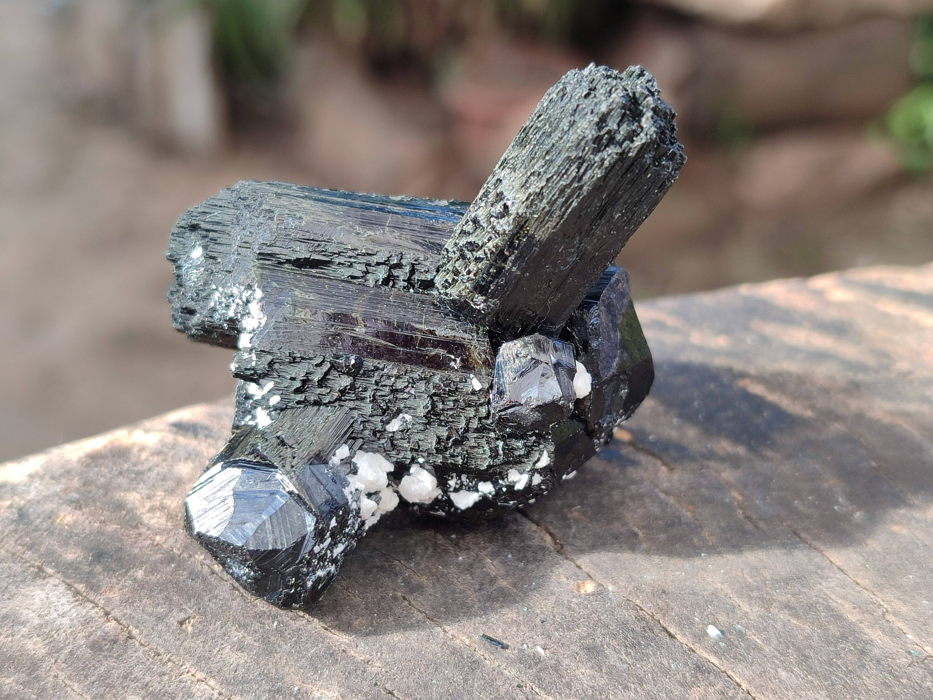 Natural Schorl Black Tourmaline Specimens x 12 From Erongo, Namibia - Toprock Gemstones and Minerals 