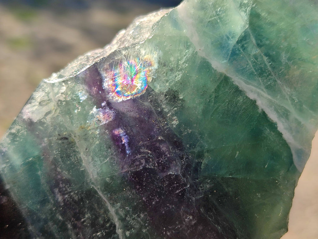 Polished On One Side Watermelon Fluorite x 3 From Uis, Namibia - Toprock Gemstones and Minerals 