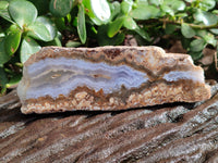 Polished On One Side 'Crazy' Blue Lace Agate x 6 From Namibia
