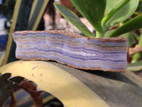 Polished On One Side 'Crazy' Blue Lace Agate x 6 From Namibia