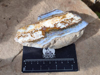 Polished On One Side 'Crazy' Blue Lace Agate x 6 From Namibia