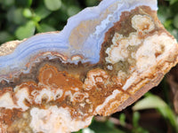 Polished On One Side 'Crazy' Blue Lace Agate x 6 From Namibia