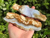 Polished On One Side 'Crazy' Blue Lace Agate x 6 From Namibia