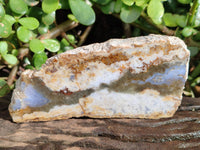 Polished On One Side 'Crazy' Blue Lace Agate x 6 From Namibia