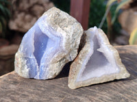 Natural Blue Lace Agate Geode Specimens x 24 From Nsanje, Malawi
