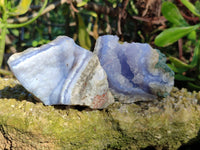 Natural Blue Lace Agate Geode Specimens x 24 From Nsanje, Malawi