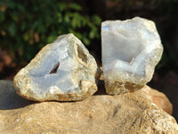 Natural Blue Lace Agate Geode Specimens x 24 From Nsanje, Malawi