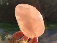 Polished Rose Quartz Standing Free Forms x 2 Madagascar - Toprock Gemstones and Minerals 