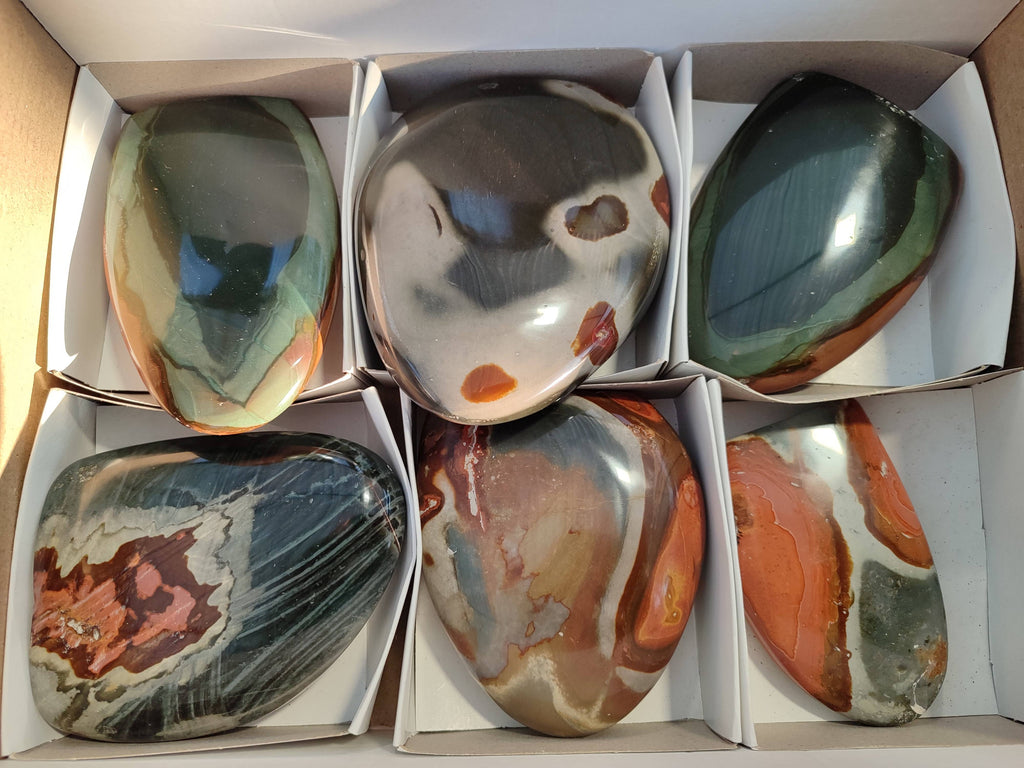 Polished Polychrome Jasper Standing Free Forms x 6 From Madagascar - Toprock Gemstones and Minerals 