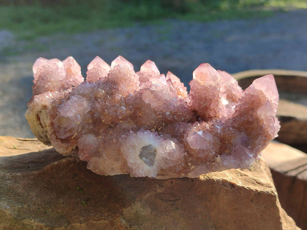 Natural Amethyst Spirit Quartz Clusters x 2 From Boekenhouthoek, South Africa - Toprock Gemstones and Minerals 