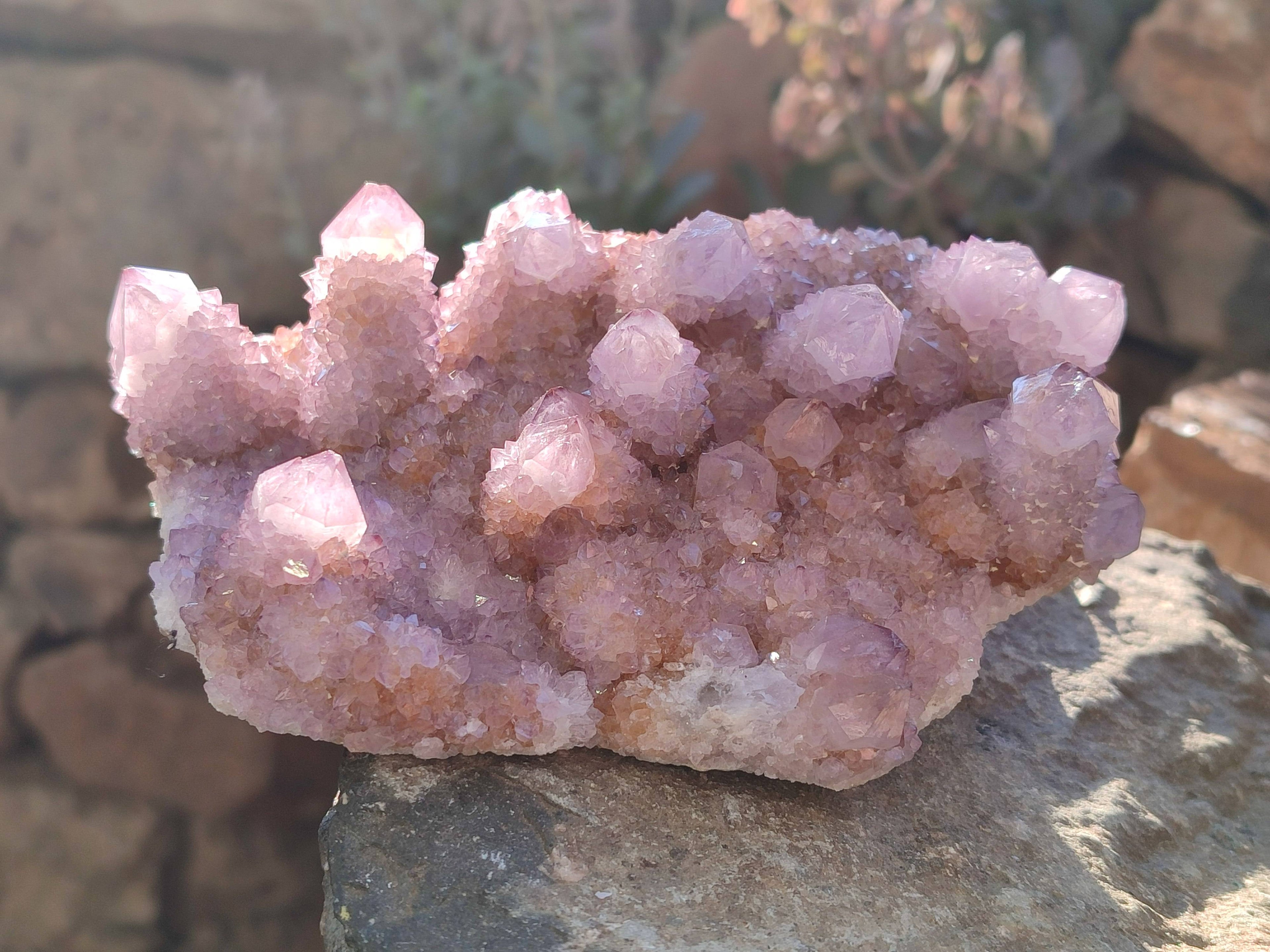 Natural Amethyst Spirit Quartz Clusters x 2 From Boekenhouthoek, South Africa - Toprock Gemstones and Minerals 