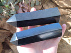 Polished Black Basalt Points x 4 From Madagascar - Toprock Gemstones and Minerals 