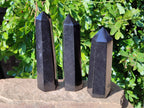 Polished Black Basalt Points x 4 From Madagascar - Toprock Gemstones and Minerals 