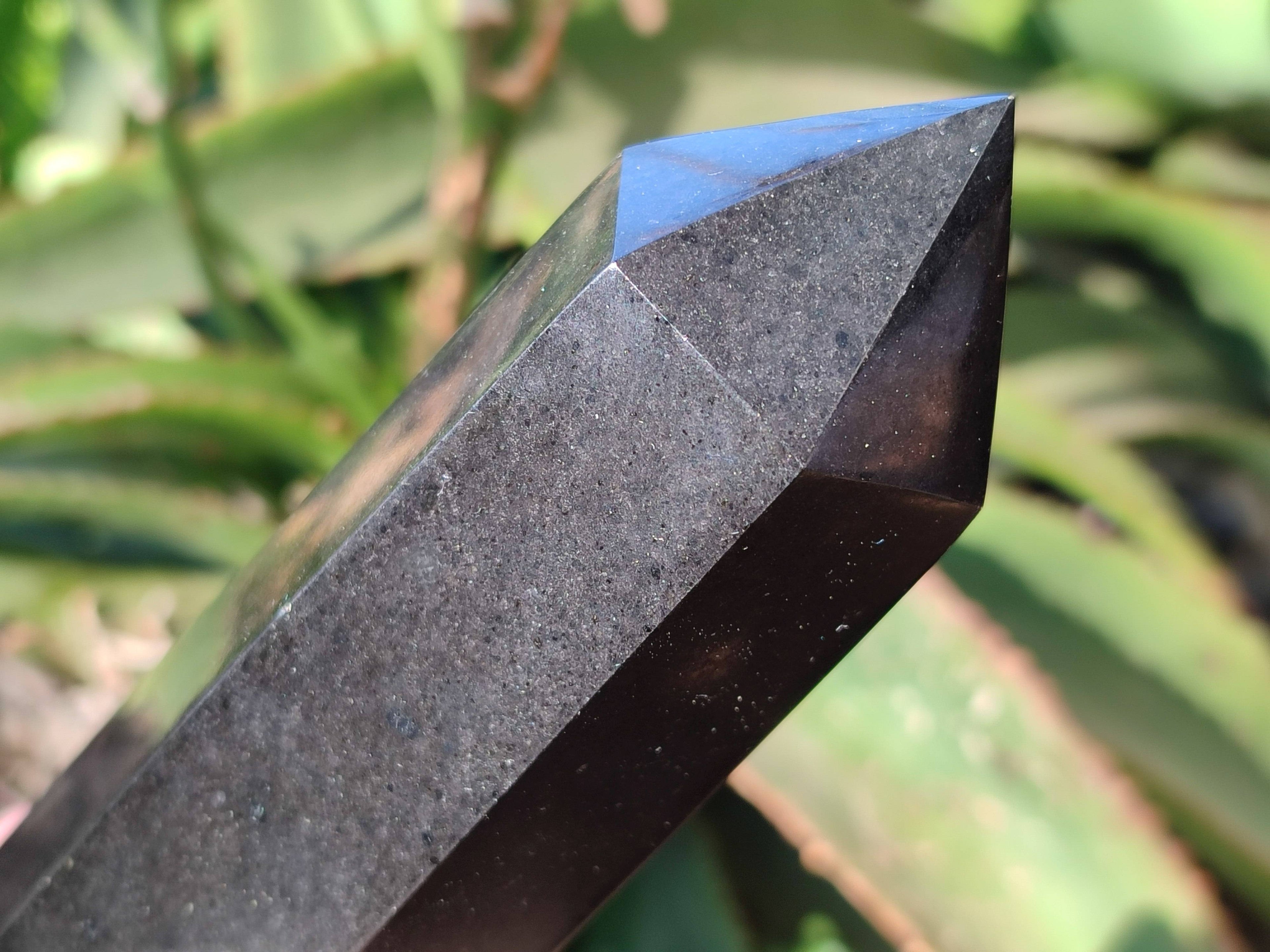 Polished Black Basalt Points x 4 From Madagascar - Toprock Gemstones and Minerals 