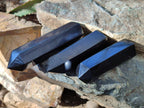 Polished Black Basalt Points x 4 From Madagascar - Toprock Gemstones and Minerals 