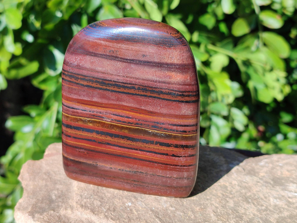 Polished Banded Tiger Iron Standing Free Forms x 3 From South Africa - Toprock Gemstones and Minerals 
