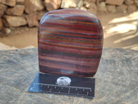 Polished Banded Tiger Iron Standing Free Forms x 3 From South Africa