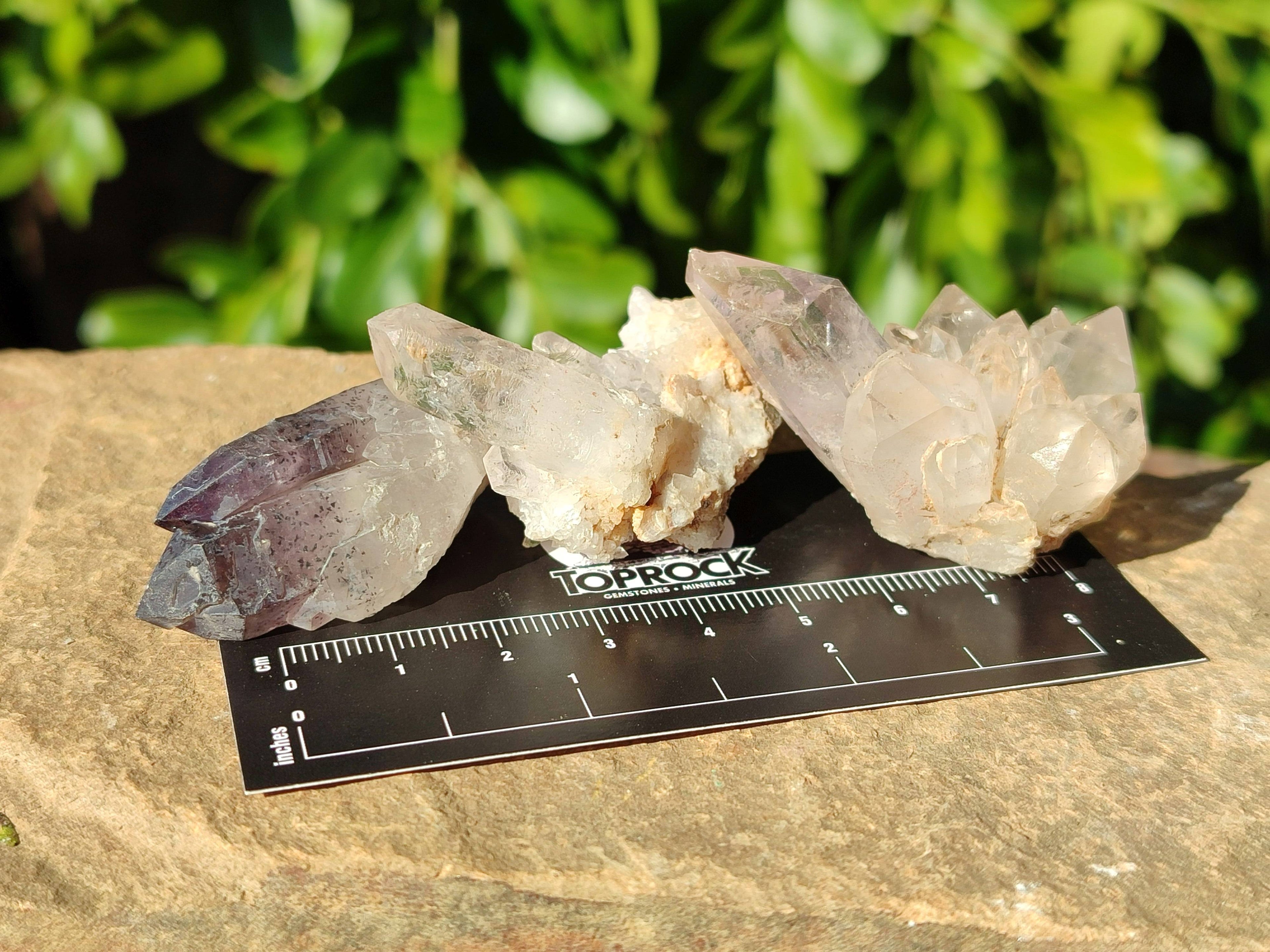 Natural Smokey Amethyst Quartz Crystals x 22 From Brandberg, Namibia - Toprock Gemstones and Minerals 