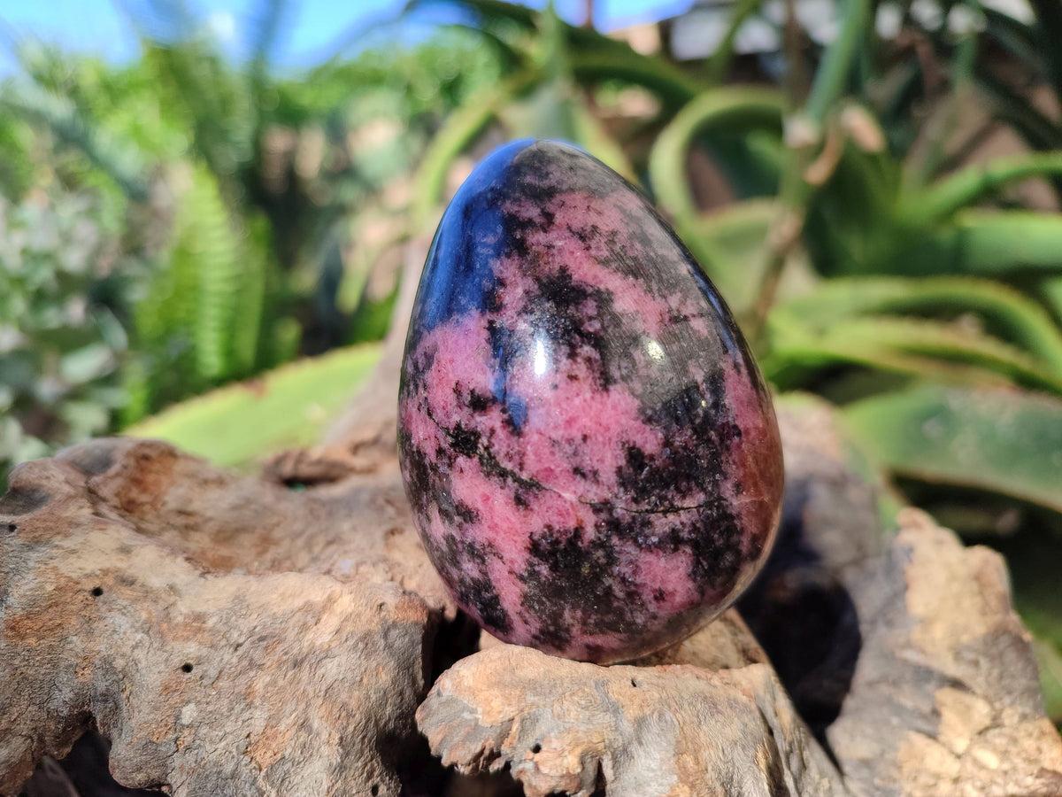 Polished Rhodonite Eggs x 4 From Ambindavato, Madagascar - Toprock Gemstones and Minerals 