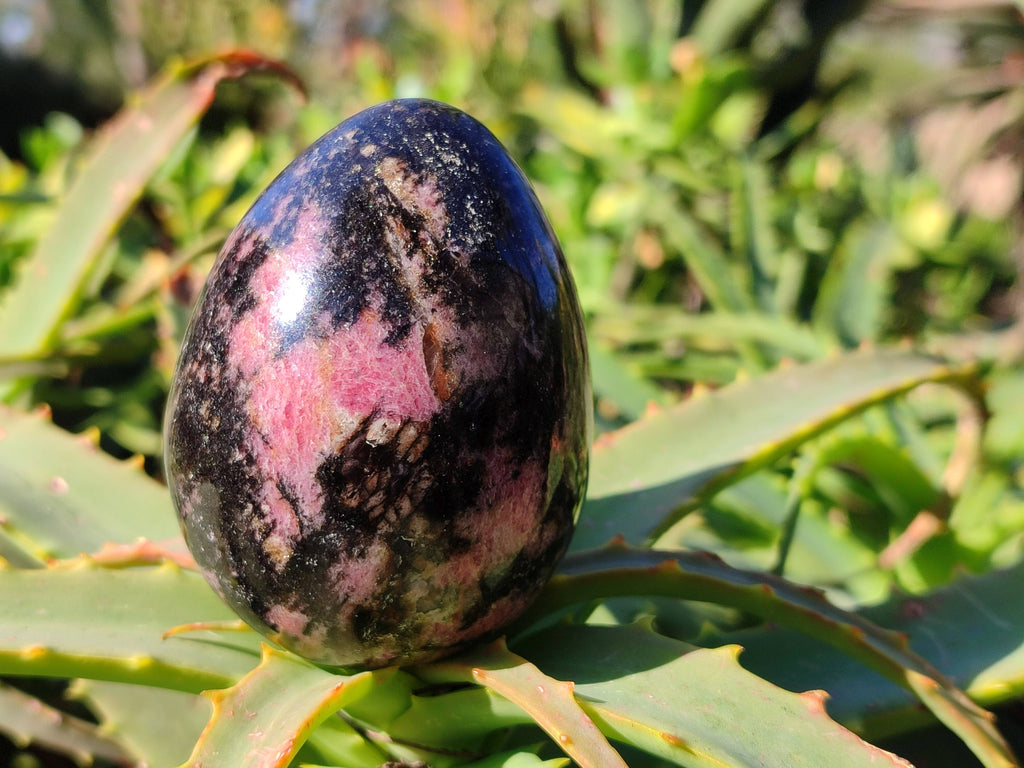 Polished Rhodonite Eggs x 4 From Ambindavato, Madagascar - Toprock Gemstones and Minerals 