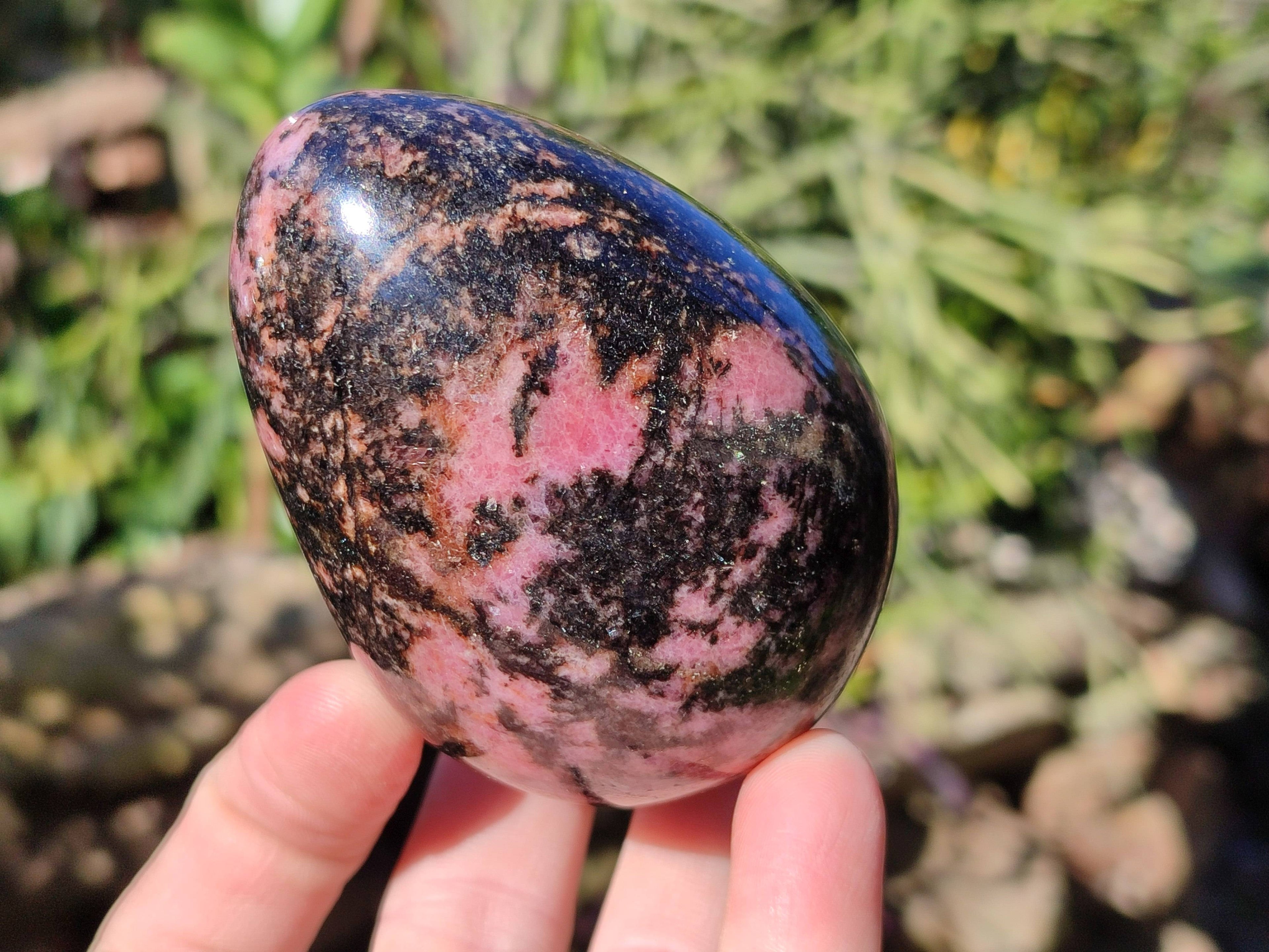 Polished Rhodonite Eggs x 4 From Ambindavato, Madagascar - Toprock Gemstones and Minerals 