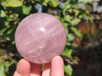 Polished Rose Quartz Spheres x 4 From Madagascar