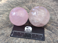 Polished Rose Quartz Spheres x 4 From Madagascar