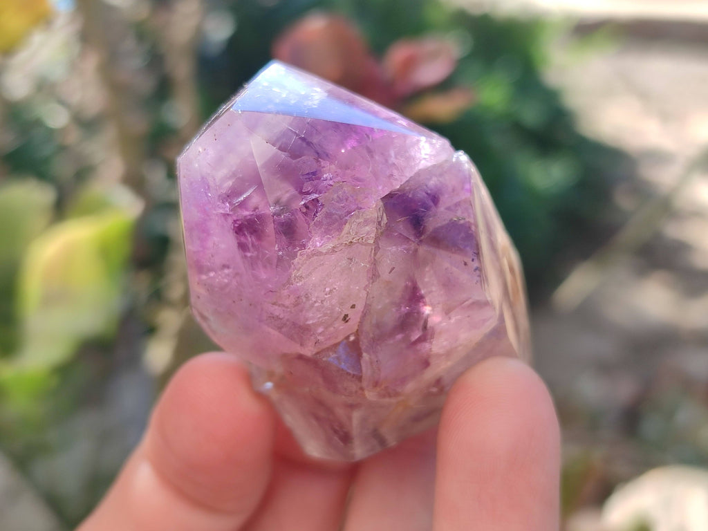 Polished Window Amethyst Crystals x 6 From Madagascar - Toprock Gemstones and Minerals 