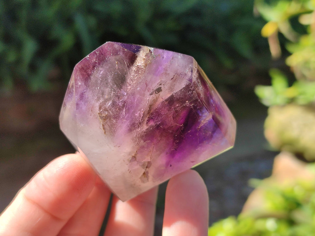 Polished Window Amethyst Crystals x 6 From Madagascar - Toprock Gemstones and Minerals 