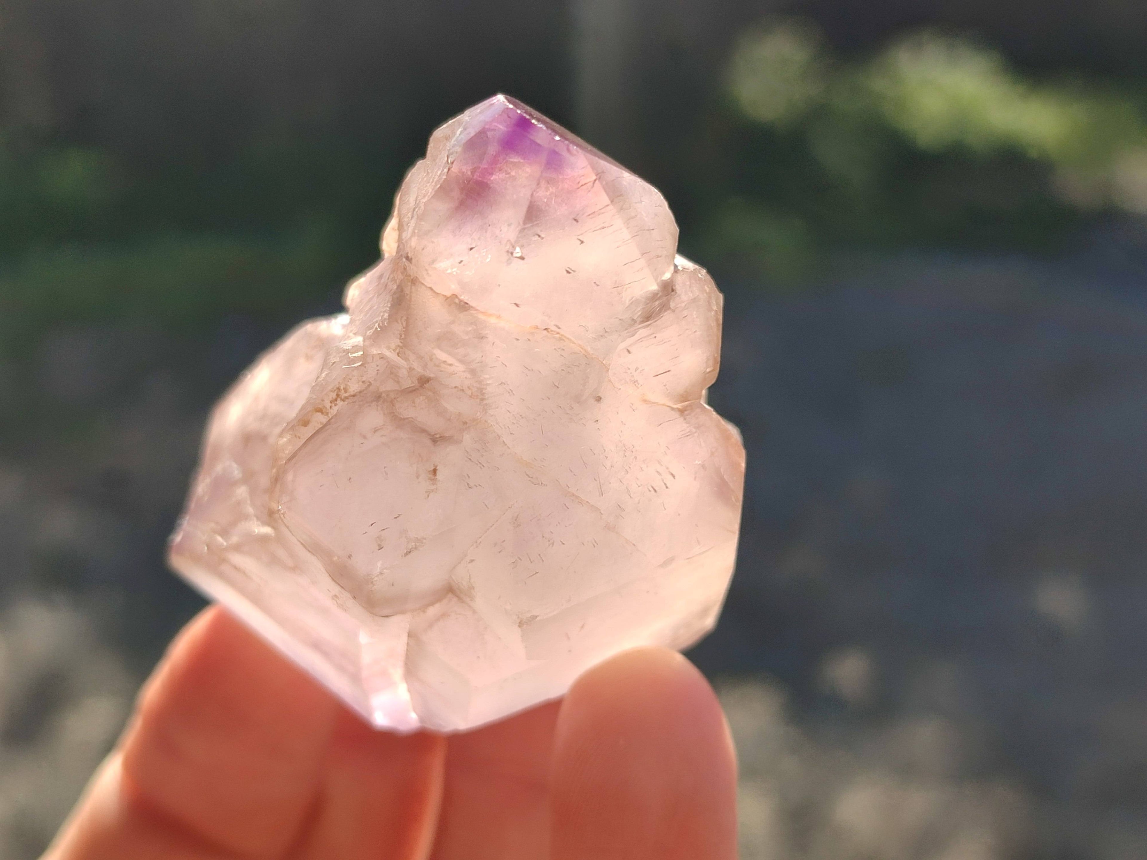 Polished Window Amethyst Crystals x 6 From Madagascar - Toprock Gemstones and Minerals 