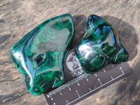 Polished Malachite Free Forms x 6 From Congo - Toprock Gemstones and Minerals 