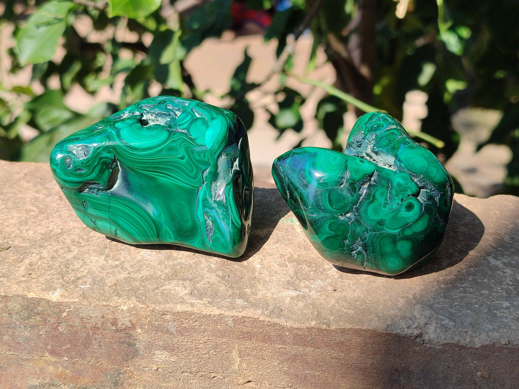 Polished Malachite Free Forms x 6 From Congo - Toprock Gemstones and Minerals 