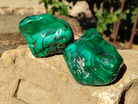 Polished Malachite Free Forms x 6 From Congo - Toprock Gemstones and Minerals 