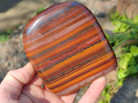 Polished Banded Tiger Iron Standing Free Forms x 3 From South Africa