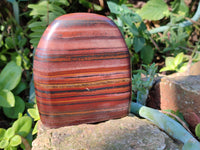 Polished Banded Tiger Iron Standing Free Forms x 3 From South Africa