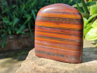 Polished Banded Tiger Iron Standing Free Forms x 3 From South Africa