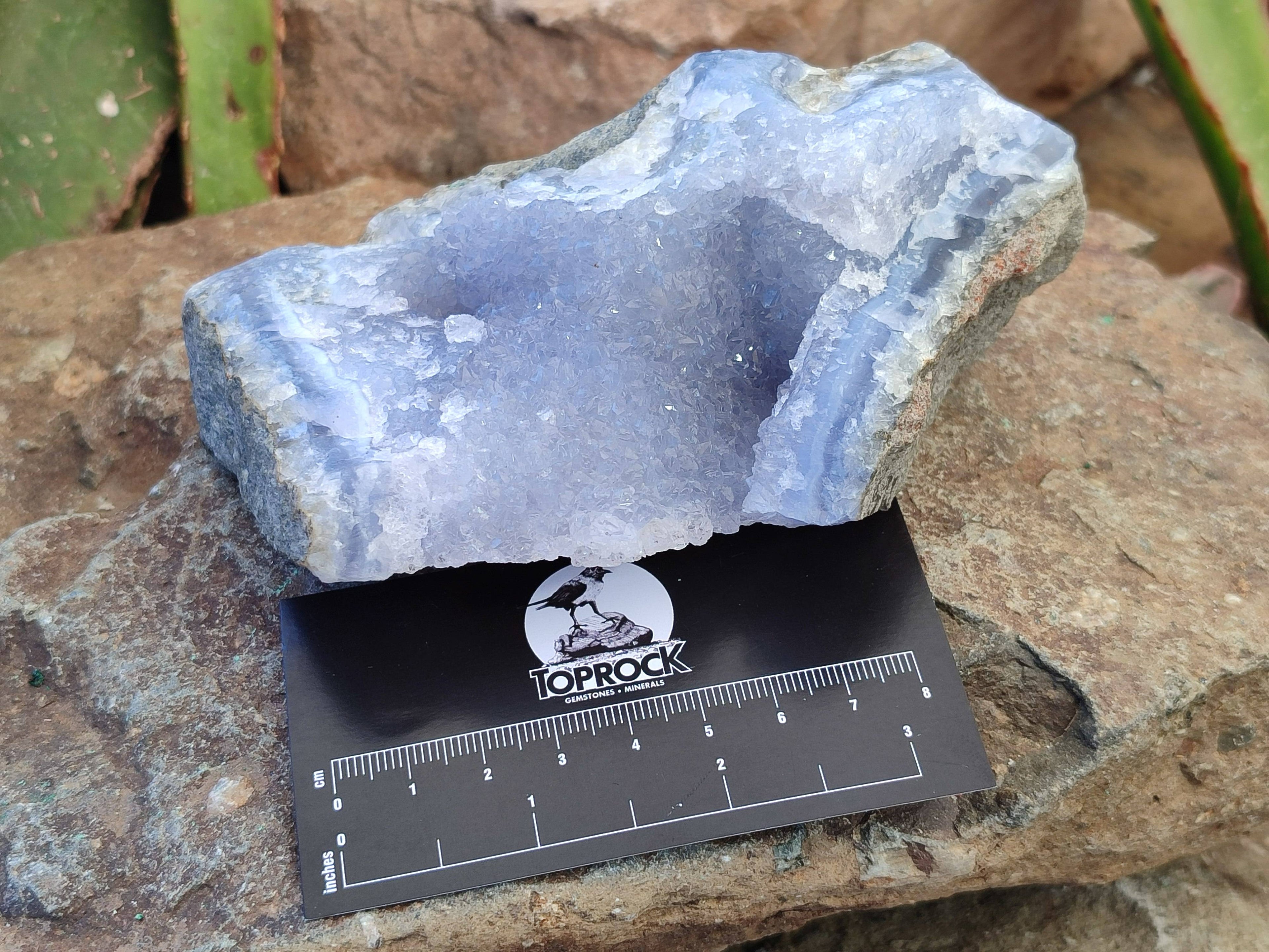 Natural Blue Lace Agate Geode Specimens x 6 From Malawi - Toprock Gemstones and Minerals 