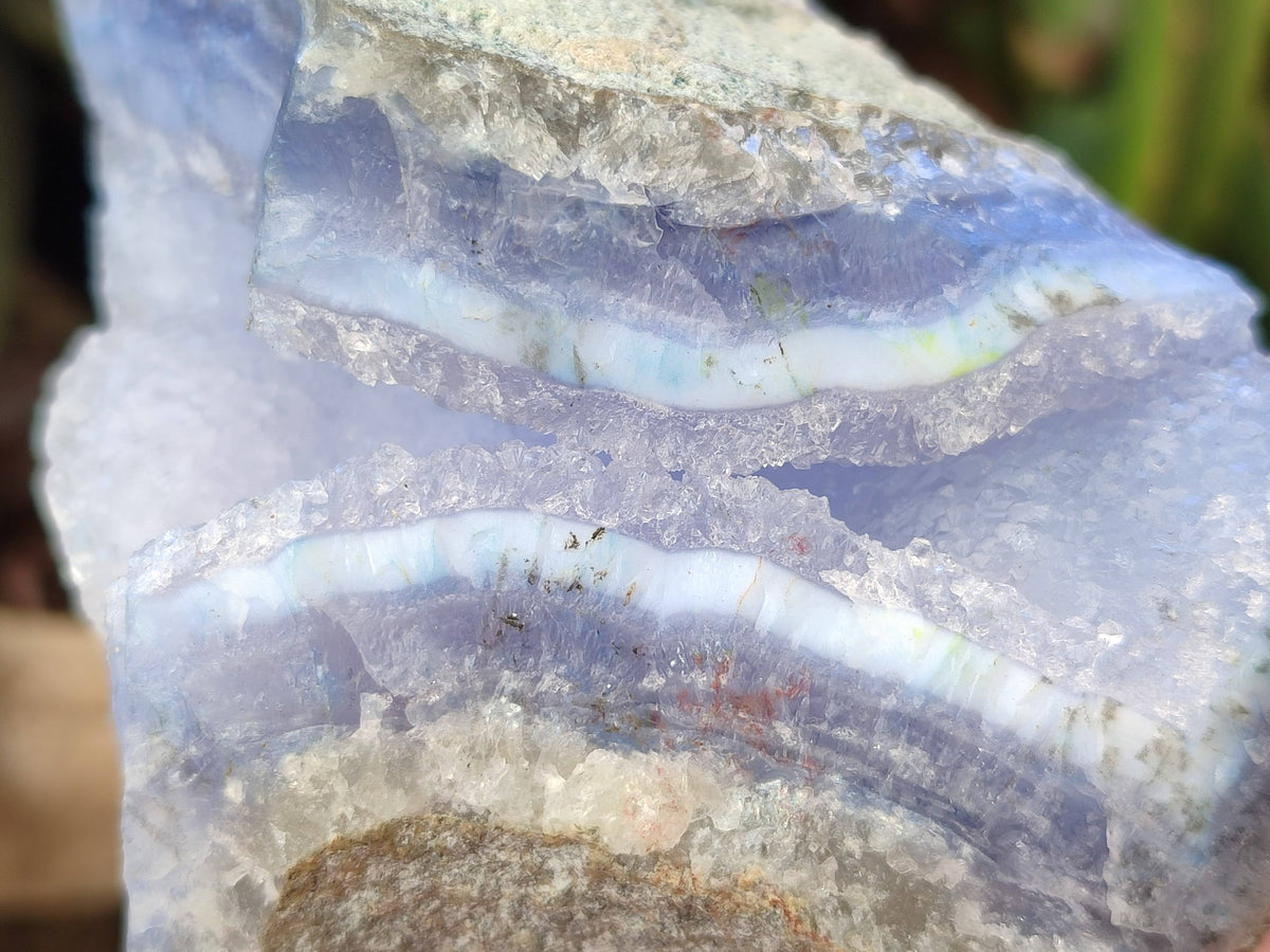 Natural Blue Lace Agate Geode Specimens x 6 From Malawi - Toprock Gemstones and Minerals 