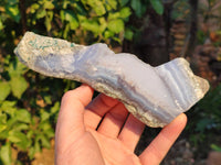 Natural Blue Lace Agate Geode Specimens x 6 From Malawi